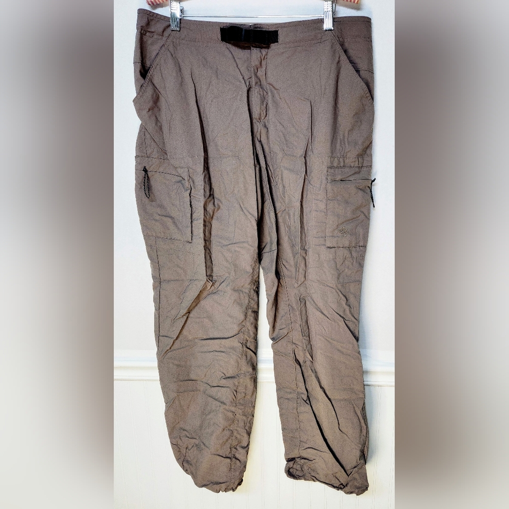 Mountain Hardwear Pants Womens 12 Beige Nylon Outdoor Hiking Caming Belted